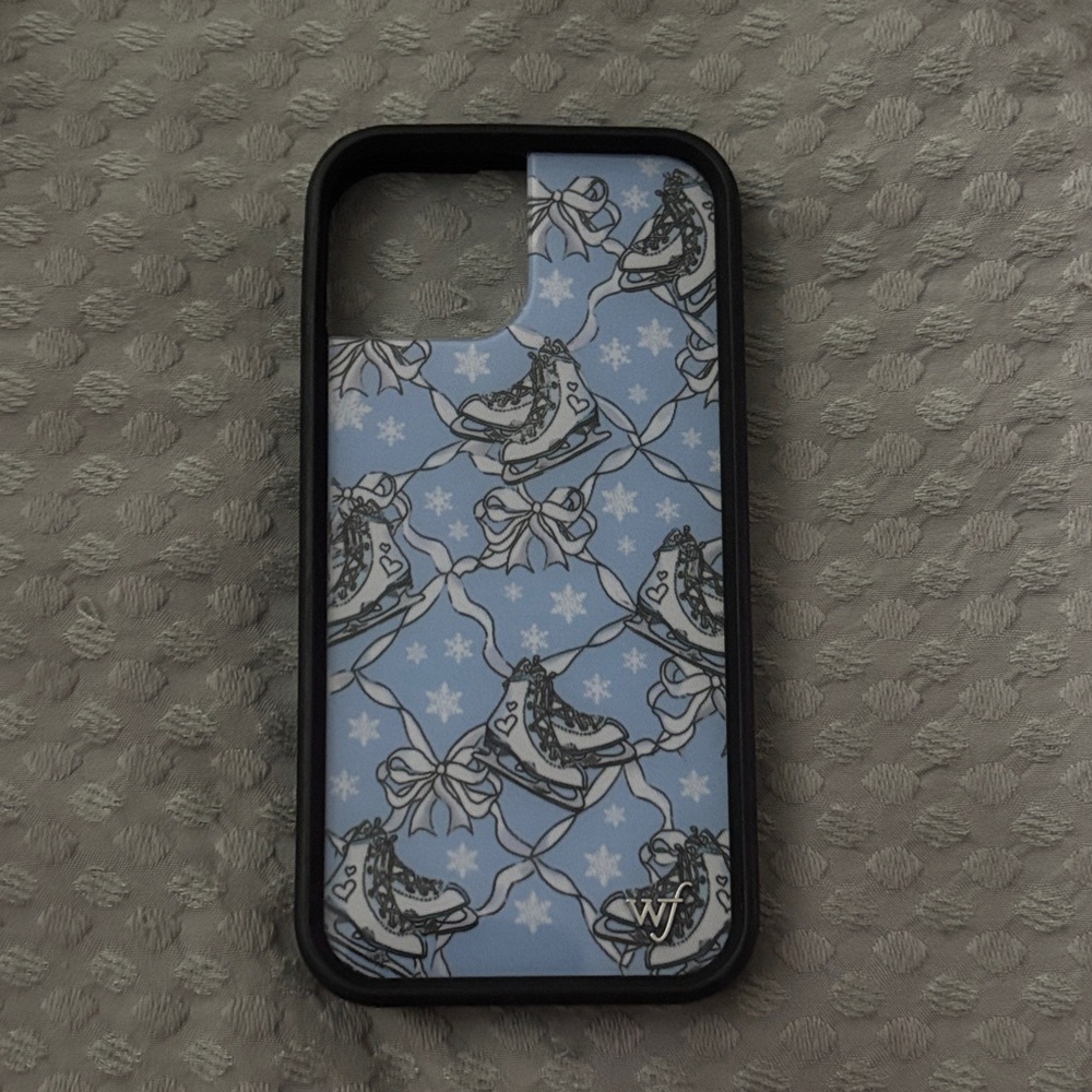 Wildflowers Ice Skates Phone Case - Blue and Black